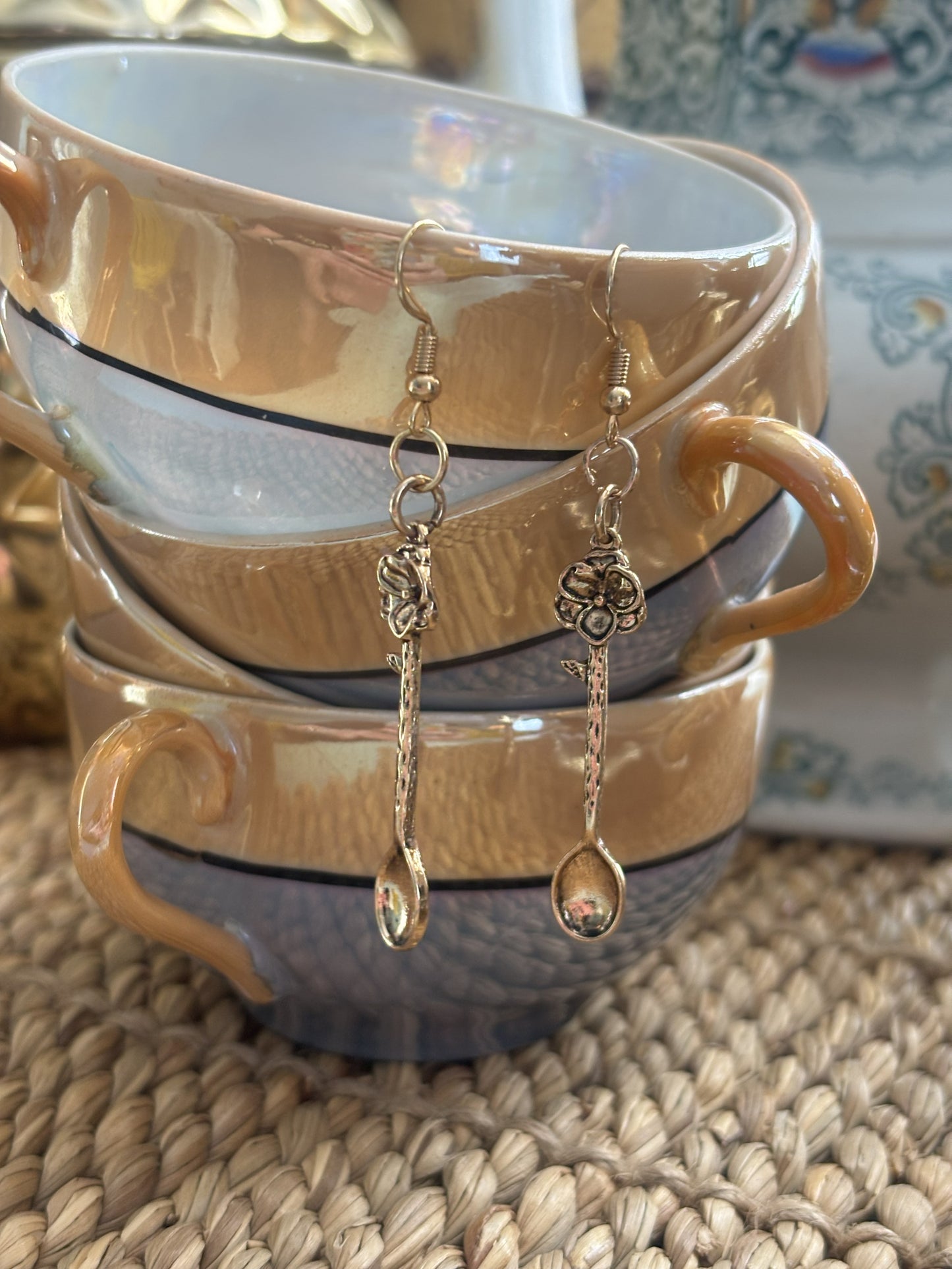 Floral Spoon Drop Earrings