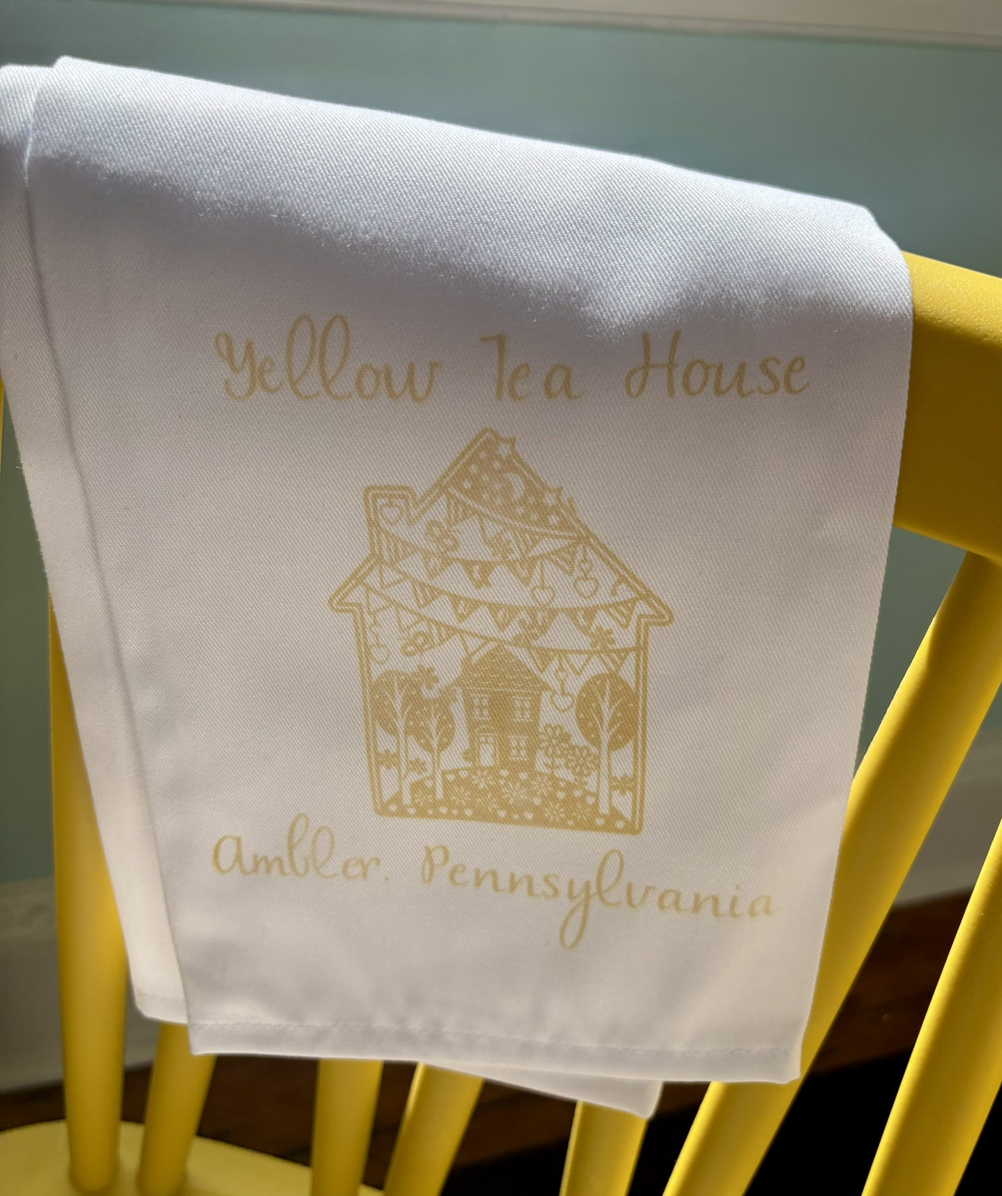Yellow Tea House Logo Tea Towel