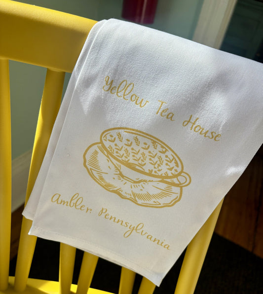 Yellow Tea House Tea Cup Tea Towel